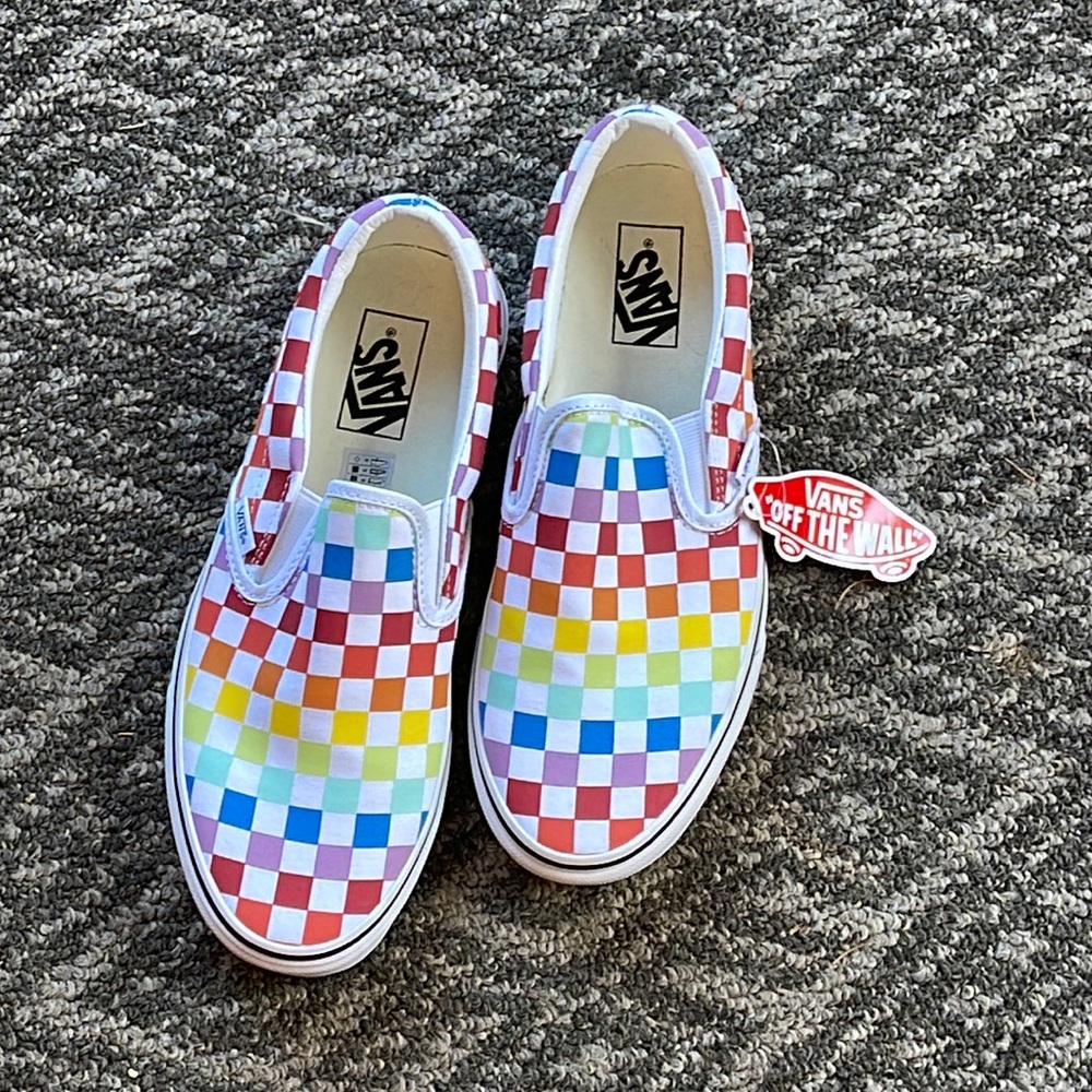 Multicolored Vans slipon sneaker. New with tag